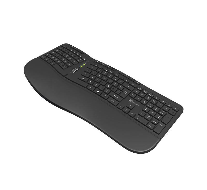 Teclado Inalámbrico Español 2.4GHz Ergonómico Transcend Wireless Klip Xtreme Negro