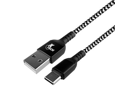 Cable trenzado con conector USB Tipo-C® macho a USB 2.0 A macho