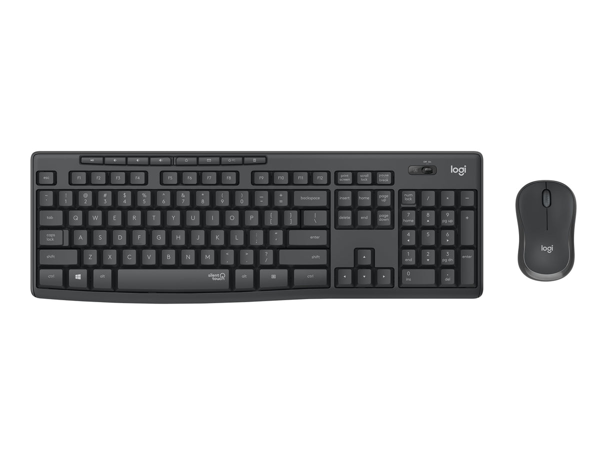 Set Teclado y Mouse Inalámbrico Silencioso Logitech MK295 Negro