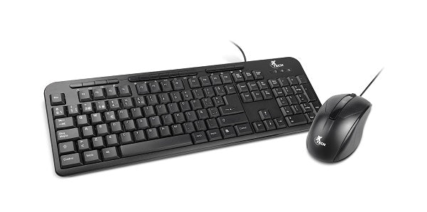 Set Teclado y Mouse Alámbrico USB Español Multimedia Xtech XTK-301S Negro