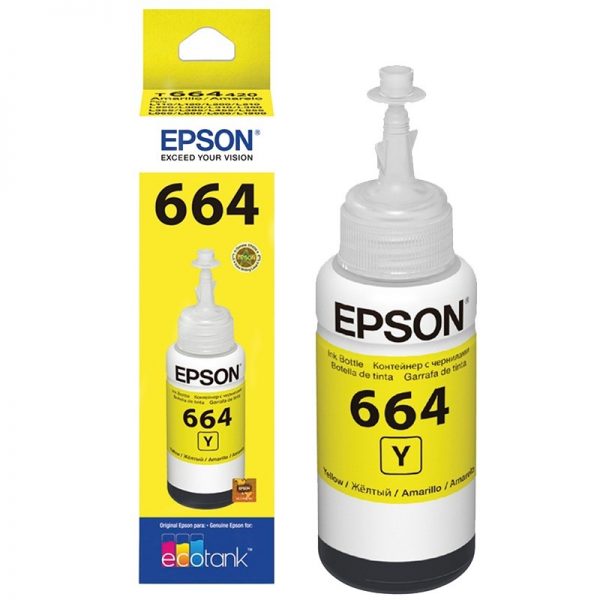 Recarga de Tinta Amarilla Original Epson T664 EcoTank