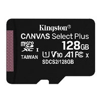 Tarjeta de Memoria Flash microSDXC Kingston Canvas Select Plus 128GB A1 V10 UHS-I Class 10 con Adaptador