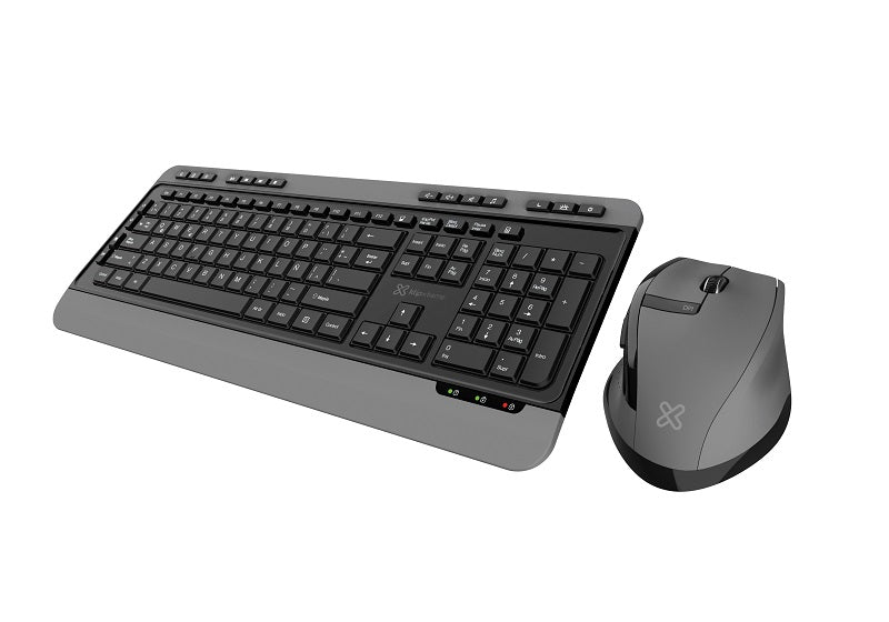 Set Teclado y Mouse Inalámbrico Español 2.4GHz Klip Xtreme Negro/Gris