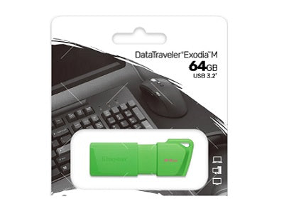 Unidad Flash USB 3.2 Gen 1 Kingston 64GB Verde Neón