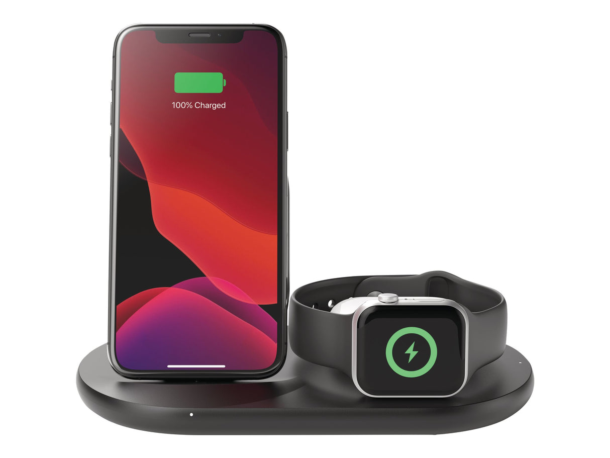 Stand para carga inalámbrica Belkin 3-in-1 Negro