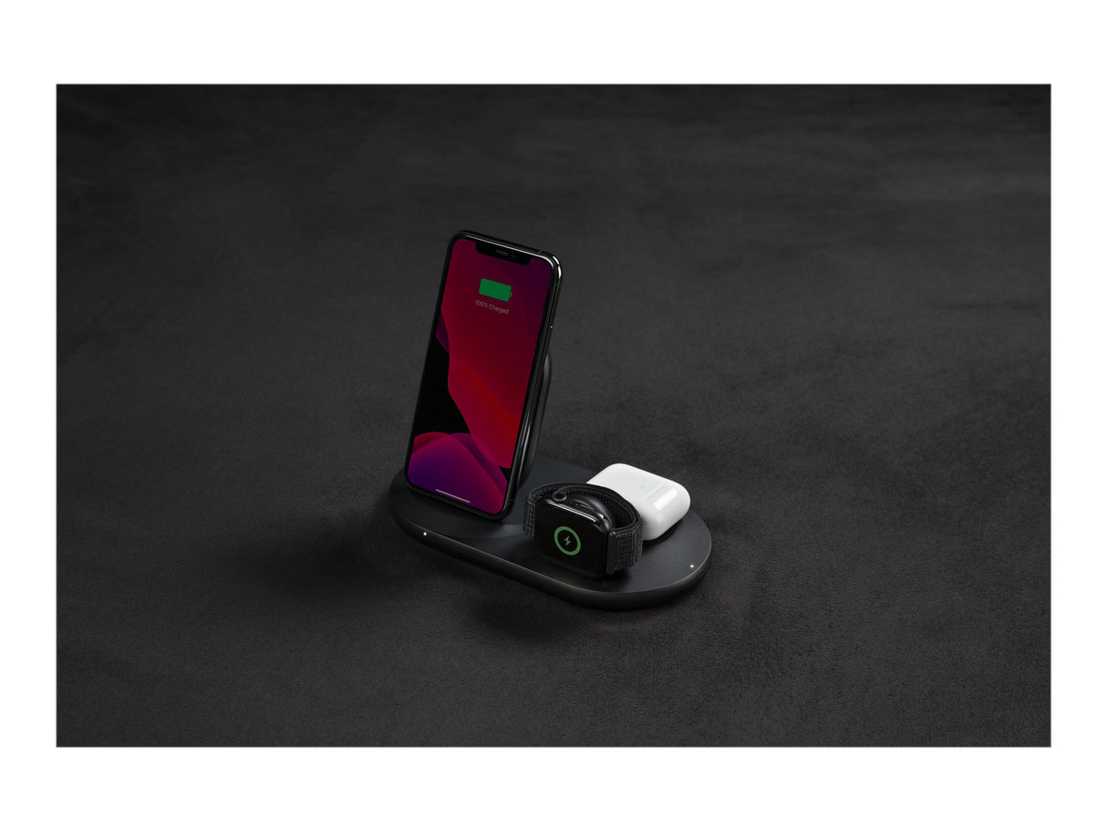 Stand para carga inalámbrica Belkin 3-in-1 Negro