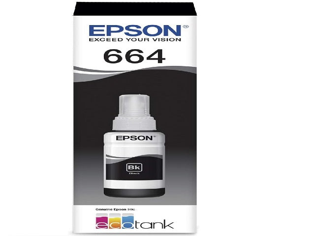 Recarga de Tinta Negra Epson T664 EcoTank 70ml