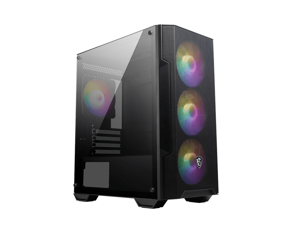 Mid Torre MSI MAG FORGE M100A, panel frontal malla, 4 ventiladores RGB incluidos