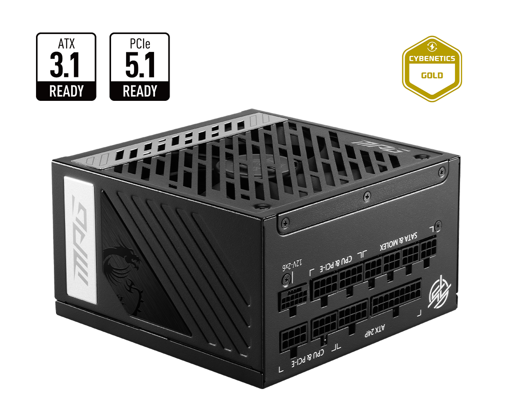 Fuente de Poder MSI MPG A850G PCIE5 / 850W / 80 Plus Gold / ATX / PCIe 5.0