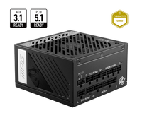 Fuente de Poder MSI MPG A850G PCIE5 / 850W / 80 Plus Gold / ATX / PCIe 5.0