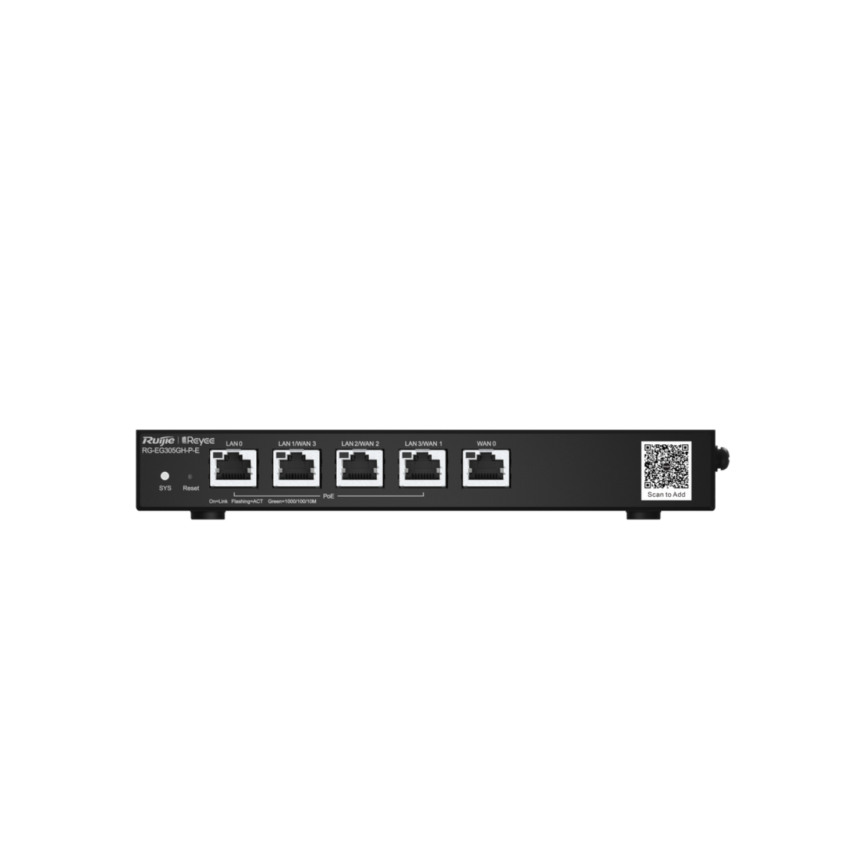 Router de Oficina PoE Ruijie Reyee RG‑EG305GH‑P‑E – 5 Puertos Gigabit – 4 PoE+ – 1.5 Gbps – Gestión en la Nube