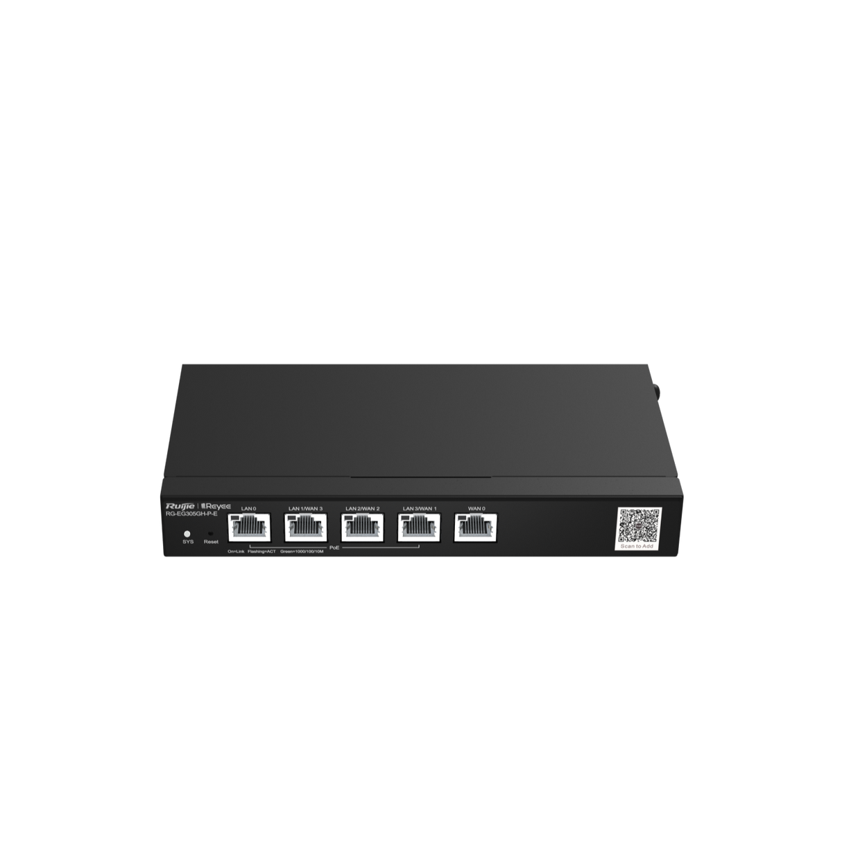 Router de Oficina PoE Ruijie Reyee RG‑EG305GH‑P‑E – 5 Puertos Gigabit – 4 PoE+ – 1.5 Gbps – Gestión en la Nube