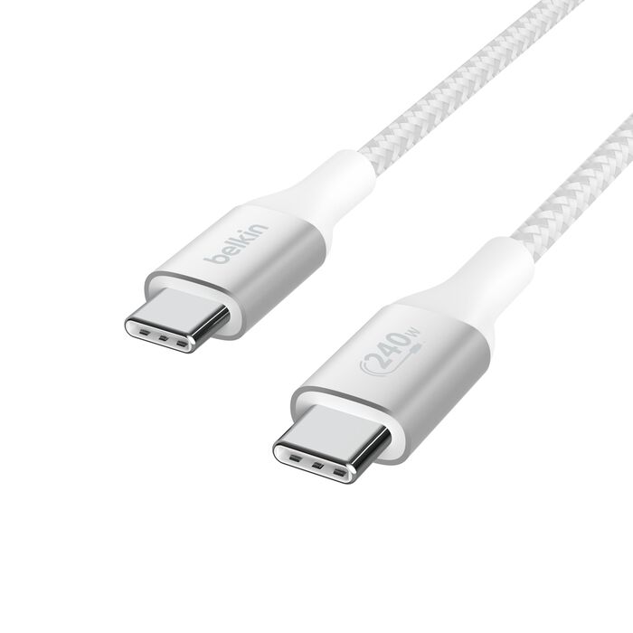 Cable USB-C a USB-C Belkin BoostCharge 2m 240W Blanco – CAB015bt2MWH