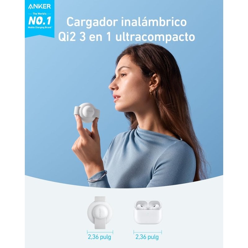 Cargador Inalámbrico Anker MagGo Wireless Charging Station 3-en-1 B25M8H21