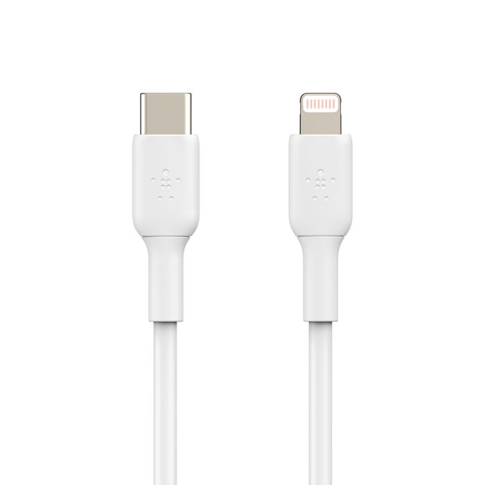 Cable cargador rápido USB‑C a Lightning – Belkin BoostCharge – 1 m – Blanco – CAA003bt1MWH