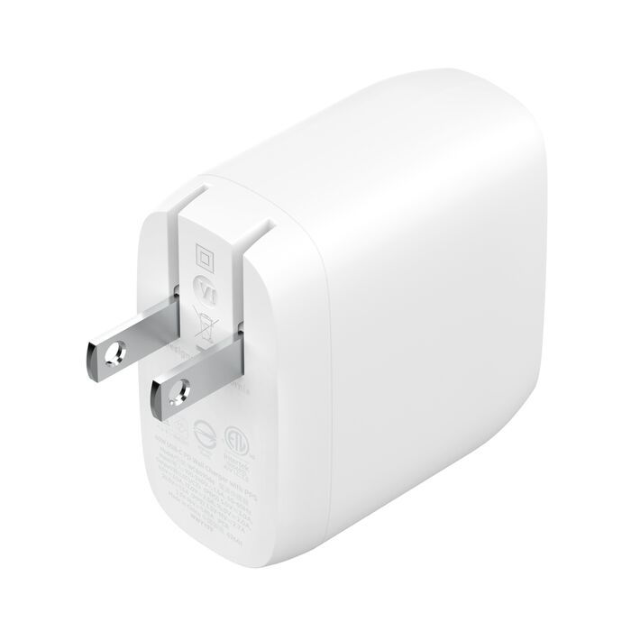 Adaptador de Corriente Belkin WCB010dqWH PPS 60W 2 Puertos USB-C Blanco