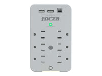 Protector de Sobretensiones de Pared Forza FWT-631USBC 6 Tomas Blanco 125V