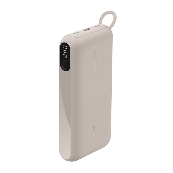 Power Bank Belkin BPB028fqSD, 20W, 20,000 mAh, con pantalla digital – color Sand