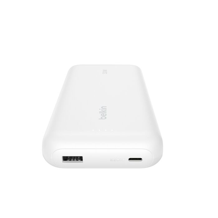 Power Bank Belkin BPB024fqWH 20K con Cable USB-C Integrado 30W Blanco