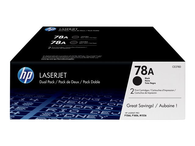 Cartucho de Toner Negro Original HP 78A LaserJet Pro (Paquete de 2)