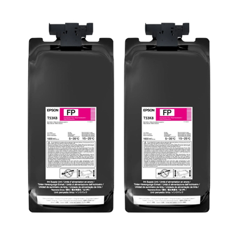 Bolsas de Tinta Rosa Fluorescente UltraChrome DS Epson T53K8 Paquete de 2