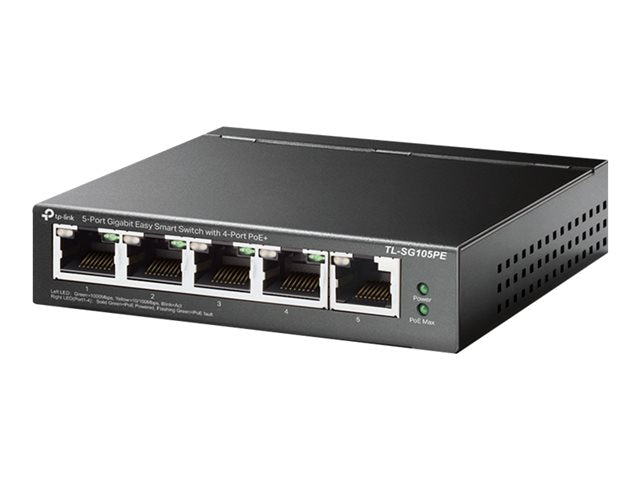 Switch Gestionado 5 Puertos Gigabit 4 PoE+ TP-Link TL-SG105PE