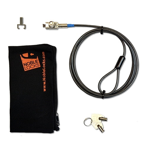 Kit de bloqueo para portátiles – Noble Locks TZ04T Compact Wedge Lock – llave barril – 1.8 m – plata