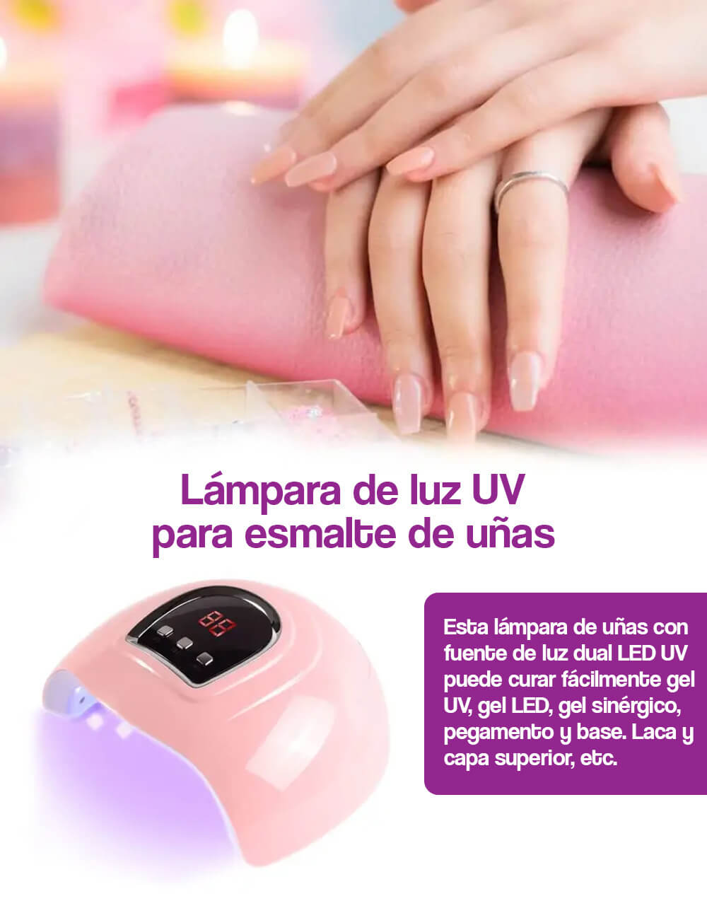 Lampara de luz UV para esmalte de uñas