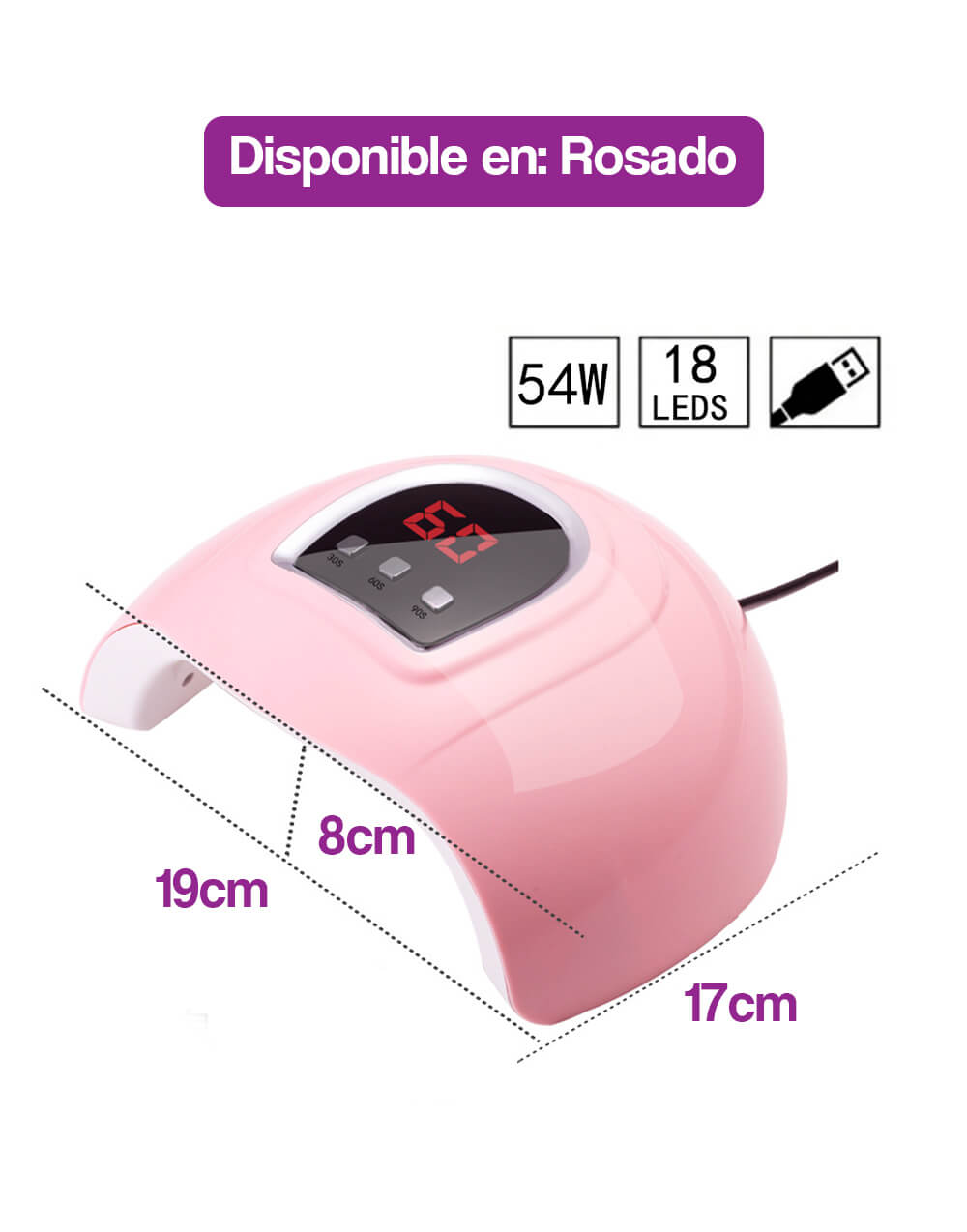 Lampara de luz UV para esmalte de uñas