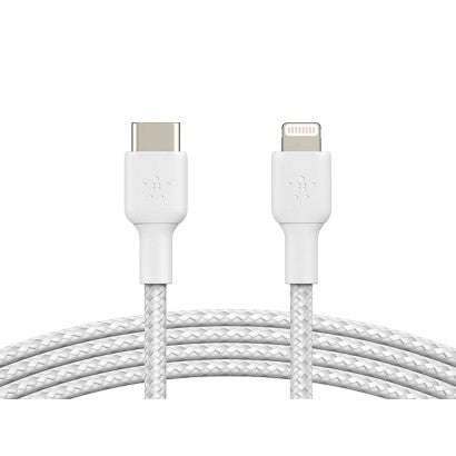 Cable Belkin BoostCharge USB-C a Lightning – 1m – Blanco – Carga Rápida 18W CAA004bt1MWH