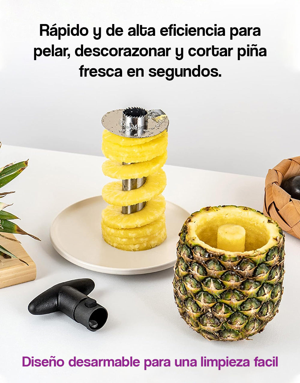 Cortadora de acero inoxidable para piñas