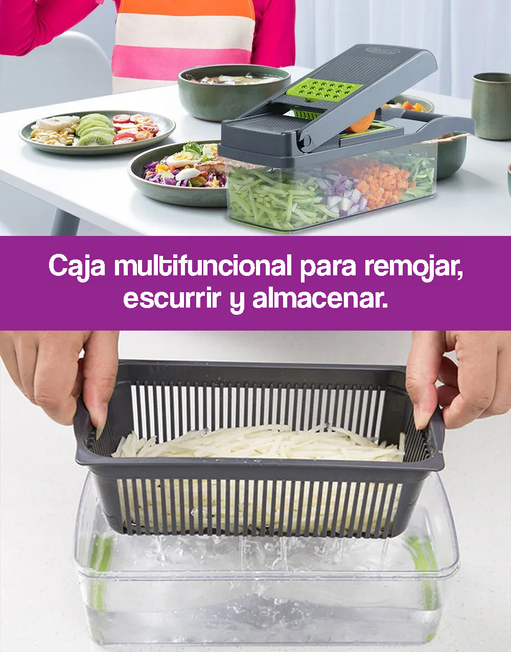 Cortador o picador para vegetales 5 en 1