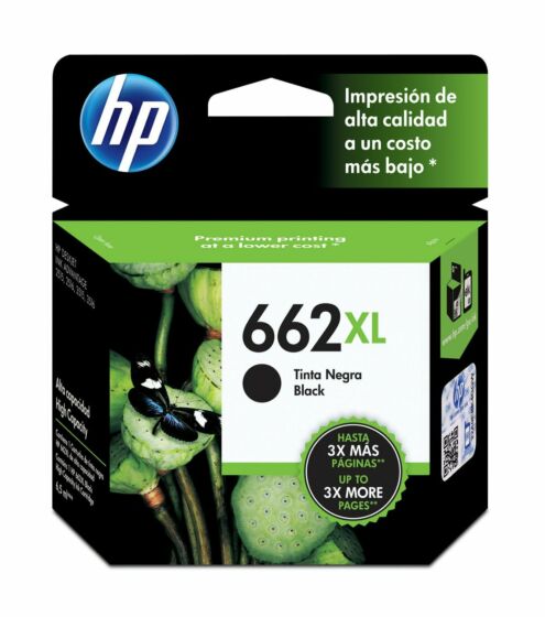 Cartucho de Tinta Negra Alto Rendimiento Original HP 662XL Ink Advantage