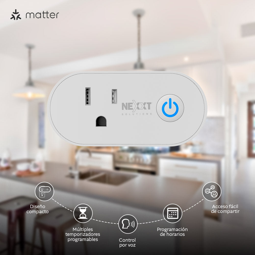 Nexxt Solutions Home – Smart Plug Wi-Fi Matter (1PK) NHP-S611M