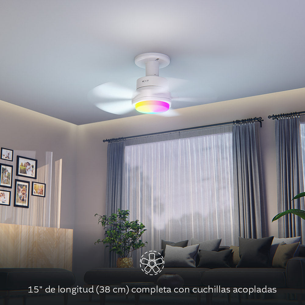 Ventilador de Techo Inteligente 2 en 1 con Lámpara Integrada y Conexión Wi‑Fi® Nexxt Solutions – NHA‑F100