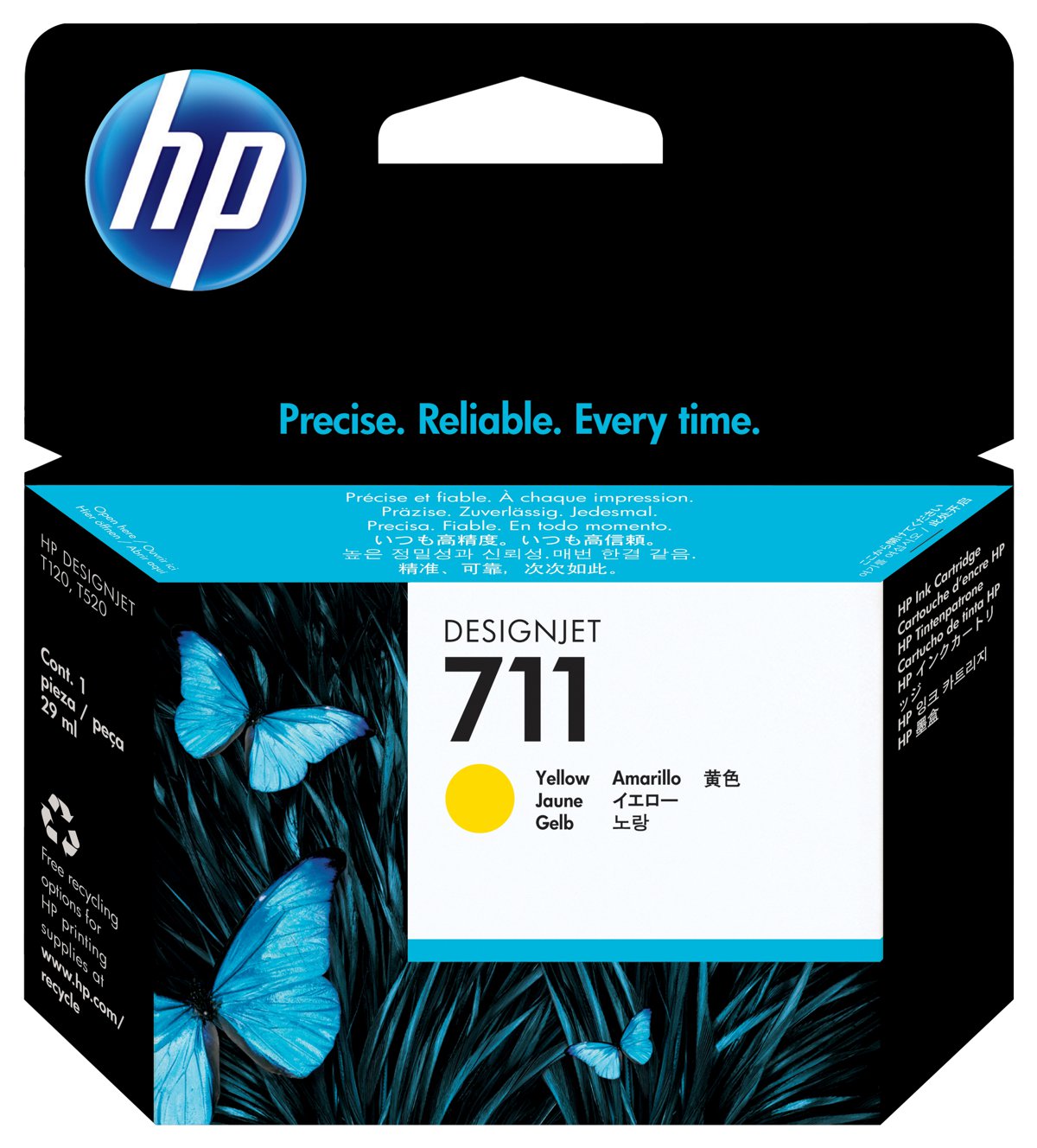 Cartucho de Tinta Amarilla Original HP 711 DesignJet 29ml