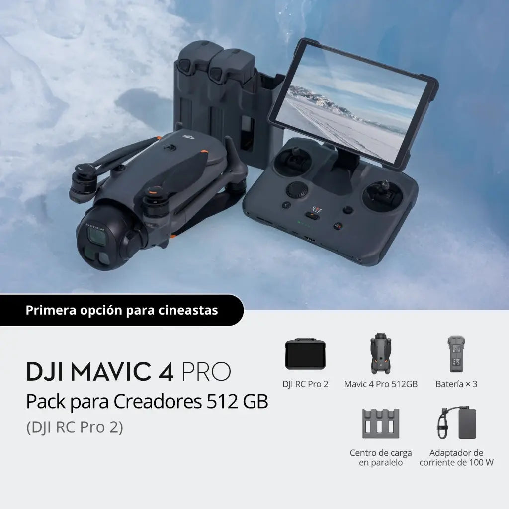 DJI Mavic 4 Pro – 512GB Creator Combo – DJI RC Pro 2 – Drone Profesional – 4K/8K – Máxima Autonomía