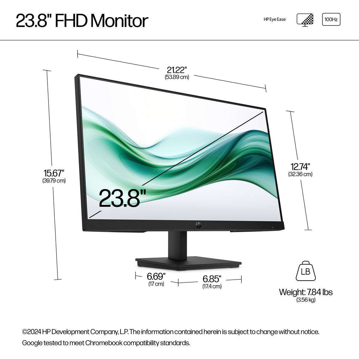 Monitor LCD LE-backlit HP 23.8"