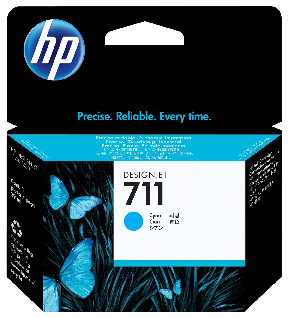 Cartucho de Tinta Cian Original HP 711 DesignJet 29ml