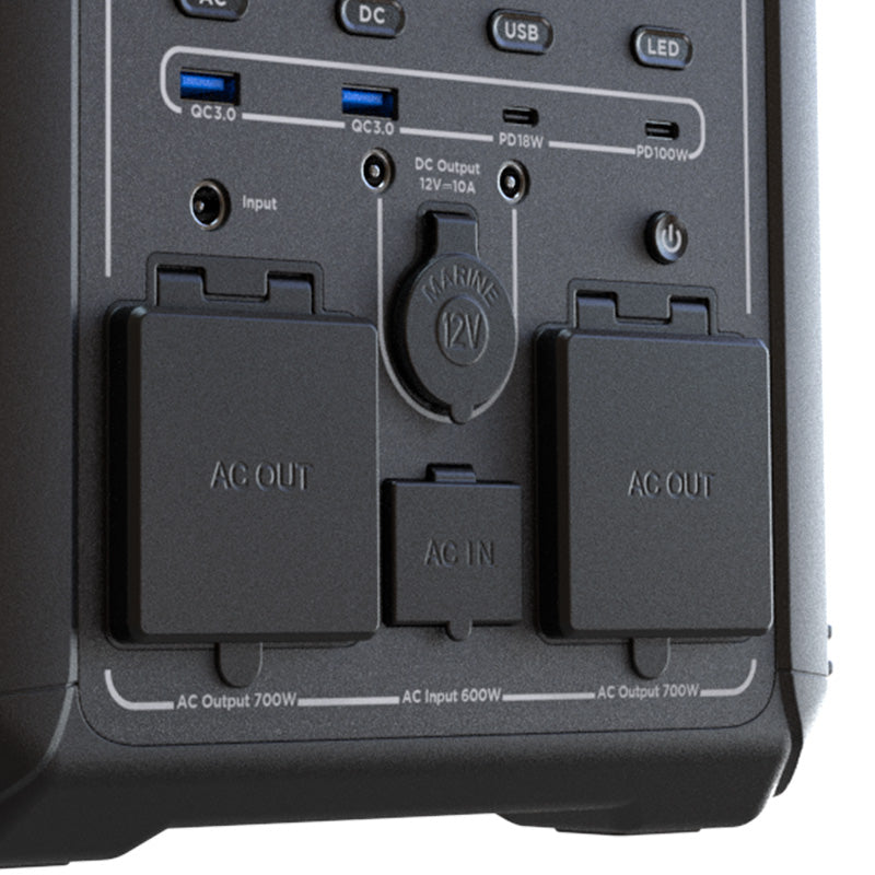 Central eléctrica portátil Forza Titan Series FPP-T700, 700W / 80Wh, LiMnFePO4, TurboPower, 9 salidas