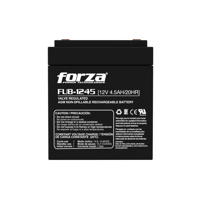 Batería Forza FUB-1245 – 12V / 4.5Ah / Sellada / Libre de Mantenimiento