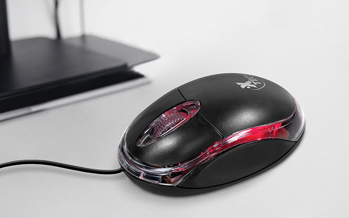 Mouse Alámbrico USB Óptico 3D Xtech Negro