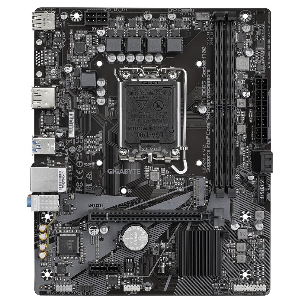 Tarjeta Madre Gigabyte H610M K V2 G10 – Micro ATX / LGA1700 / DDR5