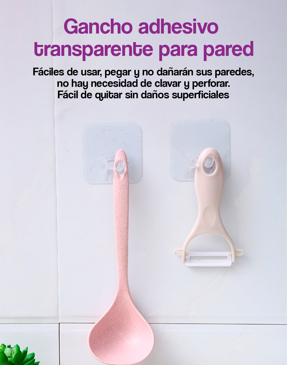 Ganchos de pared transparentes