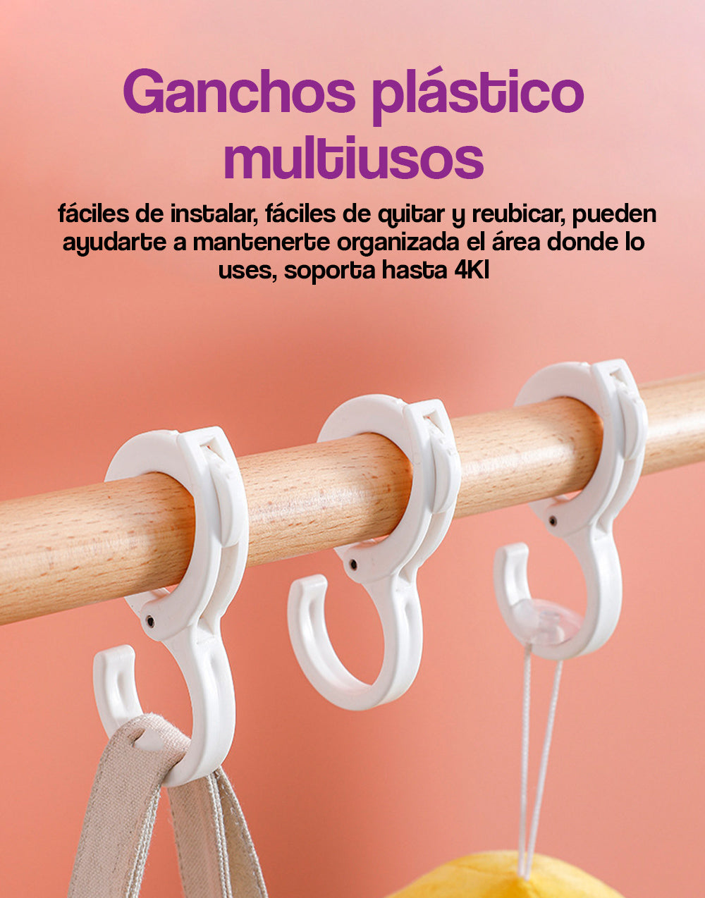 Ganchos plásticos multiusos