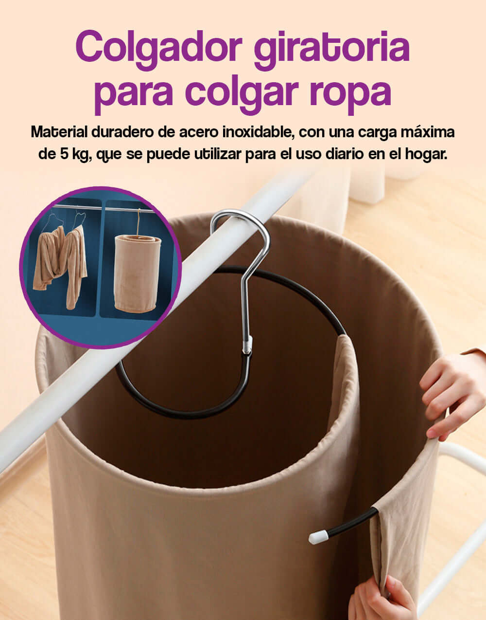 Colgador giratoria para colgar ropa