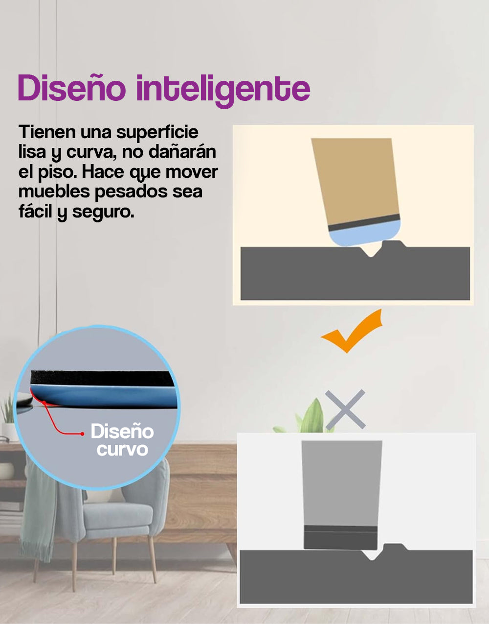 Deslizadores adhesivos para muebles