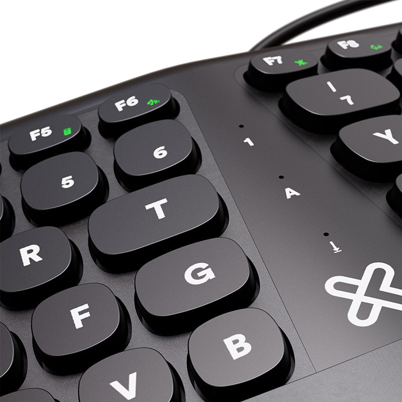Teclado Alámbrico Evolve Español USB Ergonómico Klip Xtreme Negro