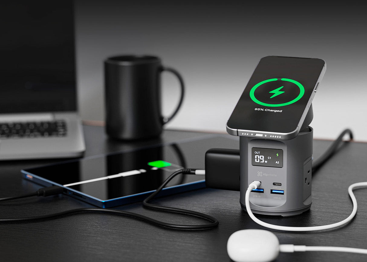 Estación de carga 7 en 1 para celular y laptop – Klip Xtreme KDC‑700 – 65W – Wireless