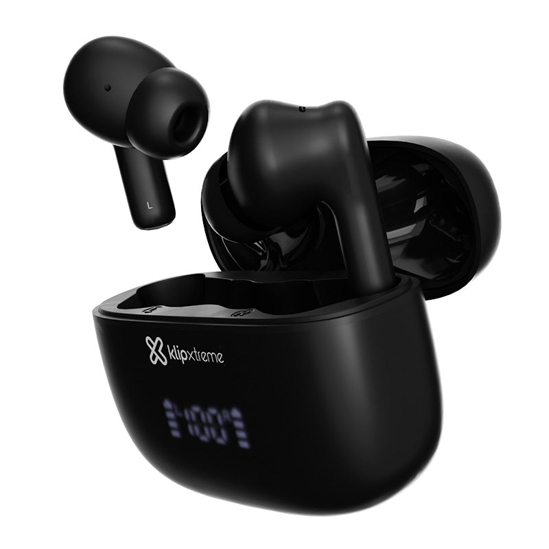 Auriculares Klip Xtreme EdgeBuds Ultra KTE-850BK – True Wireless, 26 horas, ANC Híbrido, Negros